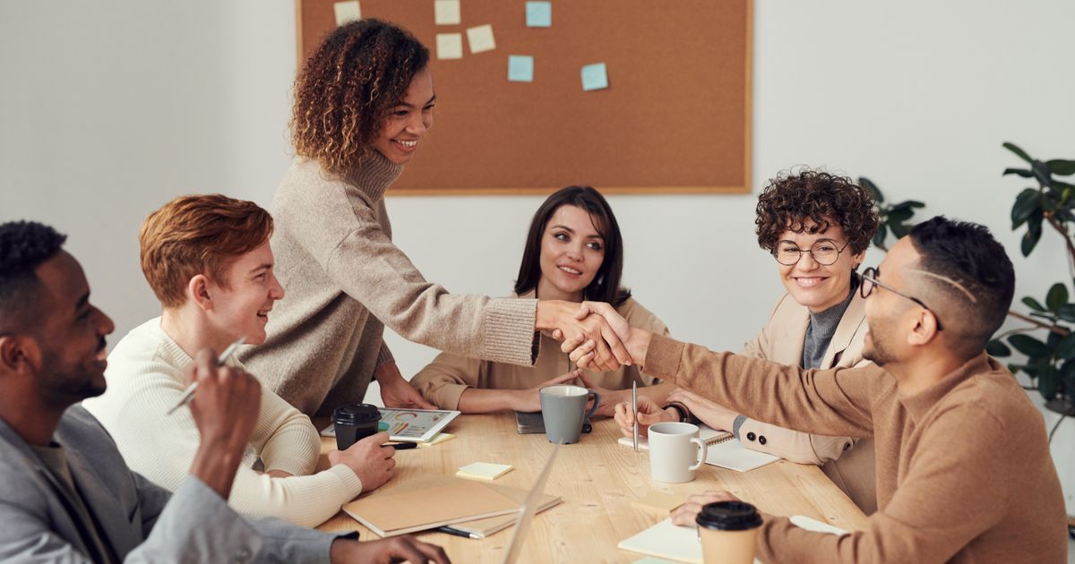 People communicating in a meeting